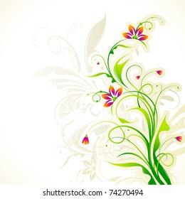 illustration of floral pattern on abstract circular background