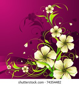 ilustración de patrón floral sobre fondo abstracto