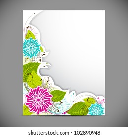 illustration of floral pattern on blank card
