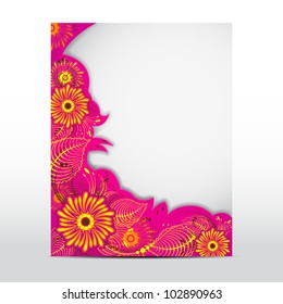 illustration of floral pattern on blank card