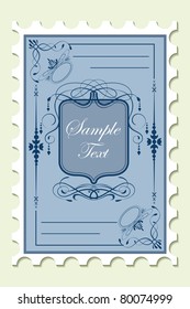 illustration of floral pattern on postal stamp