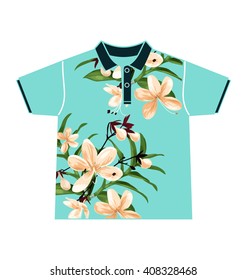 Illustration of  floral  pattern shirt