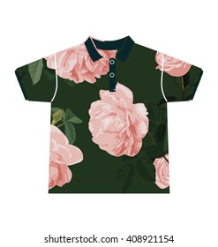 Illustration of  floral  pattern shirt