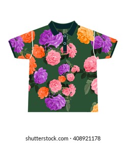 Illustration of  floral  pattern shirt