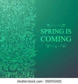 Illustration of floral pattern spring is coming