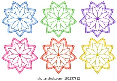 Illustration of the floral patterns on a white background