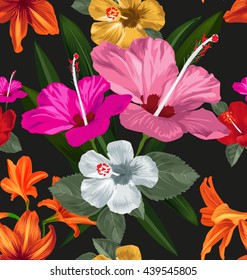 Illustration of floral seamless pattern