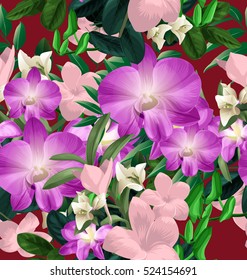 Illustration of  floral seamless pattern