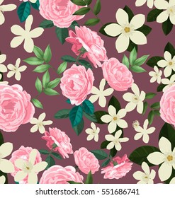 Illustration of floral seamless pattern