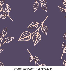 Illustration of floral seamless pattern; hand drawn vector ornate; ink botanical pattern for fabric, paper and decoration