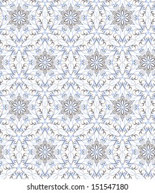 illustration of floral seamless pattern without gradient