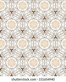 illustration of floral seamless pattern without gradient