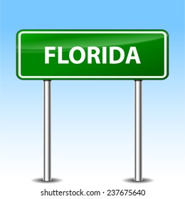 illustration of Florida green metal road sign