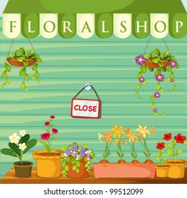 Illustration of a florist shop