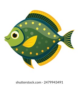 illustration of flounder fish on white