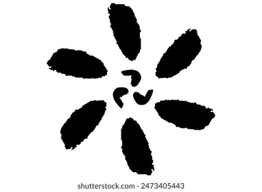 Illustration as a flower with black brush touch