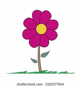 Illustration of a flower in bloom in the garden