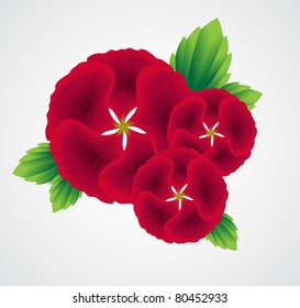 illustration with  flower bouquet on white background