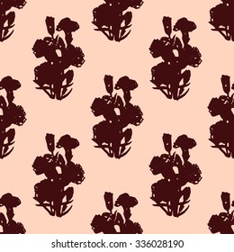 Illustration of flower, carnation. Seamless pattern.