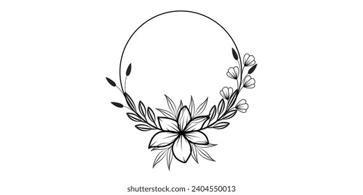 illustration of flower with circle