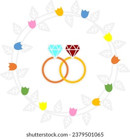 Es una ilustración de una corona de flores