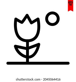 illustration of flower design icon