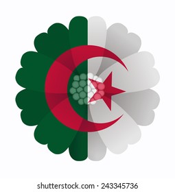 illustration of flower Flag Algeria