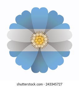 illustration of flower Flag Argentina