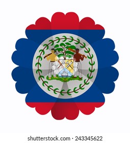 illustration of flower Flag Belize