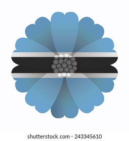 illustration of flower Flag Botswana