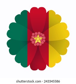 illustration of flower Flag Cameroon