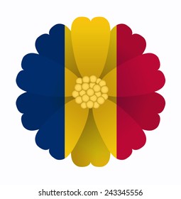 illustration of flower Flag Chad