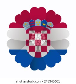 illustration of flower Flag Croatia