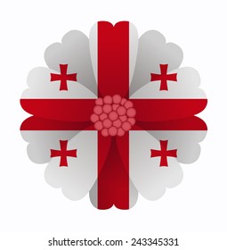 illustration of flower Flag Georgia