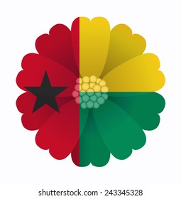 illustration of flower Flag Guinea Bissau