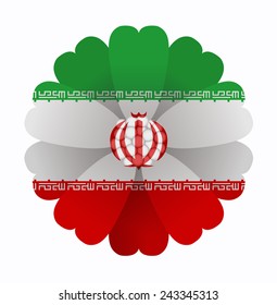 illustration of flower Flag Iran