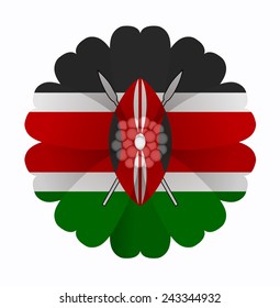 illustration of flower Flag Kenya