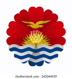 illustration of flower Flag Kiribati