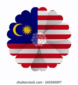 illustration of flower Flag Malasya