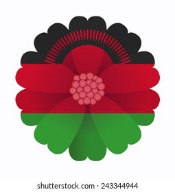 illustration of flower Flag Malawi