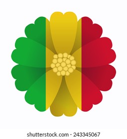 illustration of flower Flag Mali