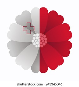 illustration of flower Flag Malta