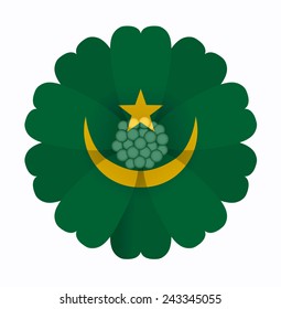 illustration of flower Flag Mauritania