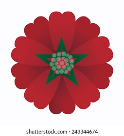 illustration of flower Flag Morocco