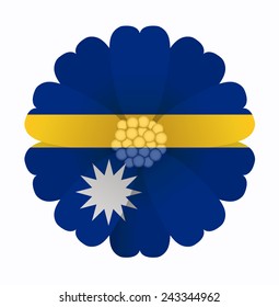 illustration of flower Flag Nauru