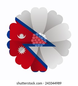 illustration of flower Flag Nepal