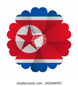 illustration of flower Flag North Korea