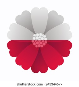 illustration of flower Flag Poland