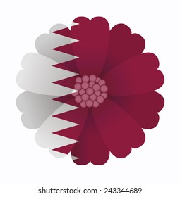 illustration of flower Flag Qatar