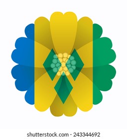 illustration of flower Flag Saint Vincent and the Grenadines